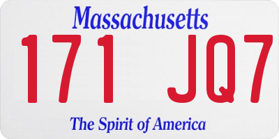 MA license plate 171JQ7