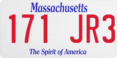 MA license plate 171JR3