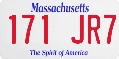 MA license plate 171JR7