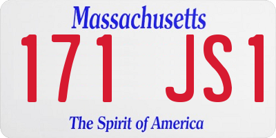 MA license plate 171JS1