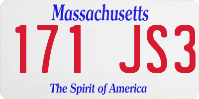 MA license plate 171JS3
