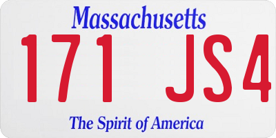 MA license plate 171JS4