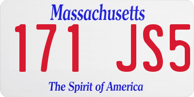 MA license plate 171JS5
