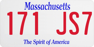 MA license plate 171JS7