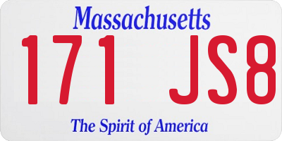 MA license plate 171JS8
