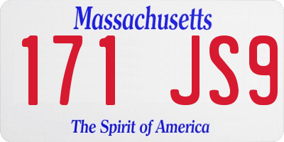 MA license plate 171JS9