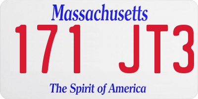 MA license plate 171JT3