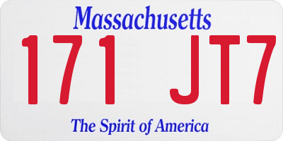 MA license plate 171JT7