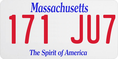 MA license plate 171JU7