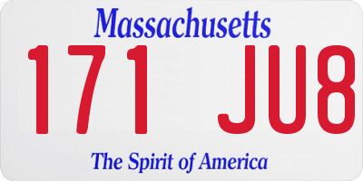 MA license plate 171JU8