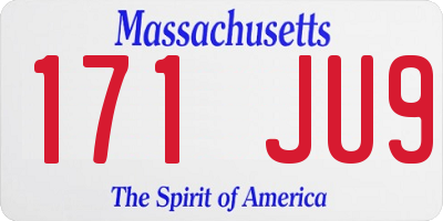 MA license plate 171JU9