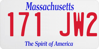 MA license plate 171JW2