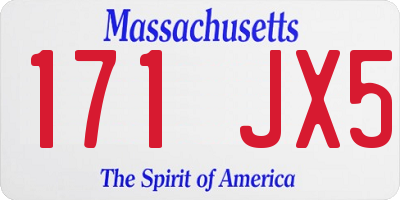 MA license plate 171JX5