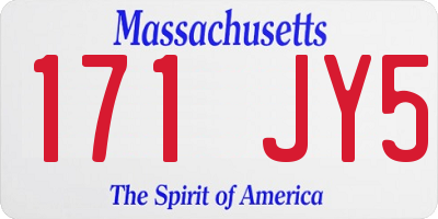 MA license plate 171JY5
