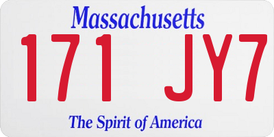 MA license plate 171JY7