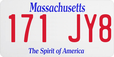MA license plate 171JY8
