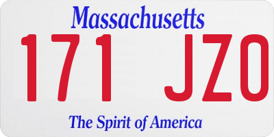 MA license plate 171JZ0