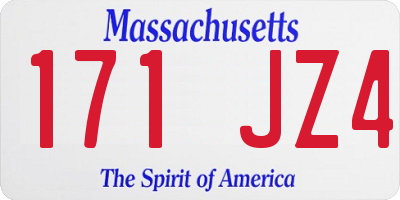 MA license plate 171JZ4