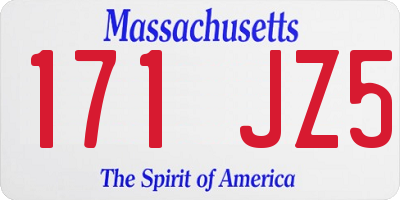 MA license plate 171JZ5