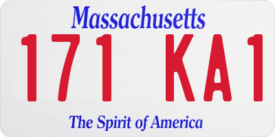 MA license plate 171KA1