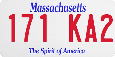 MA license plate 171KA2