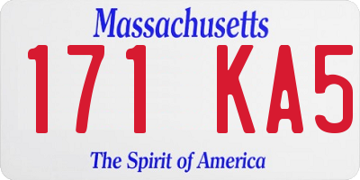 MA license plate 171KA5