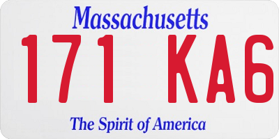MA license plate 171KA6
