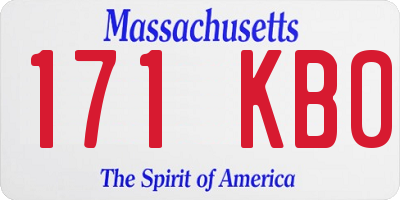 MA license plate 171KB0
