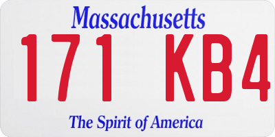 MA license plate 171KB4