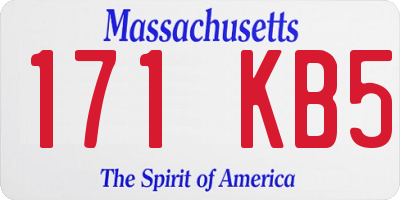 MA license plate 171KB5