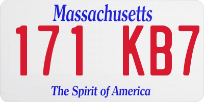 MA license plate 171KB7