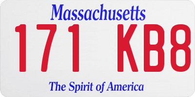 MA license plate 171KB8