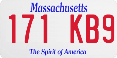 MA license plate 171KB9