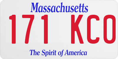MA license plate 171KC0