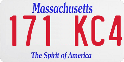 MA license plate 171KC4