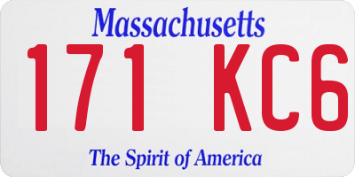 MA license plate 171KC6