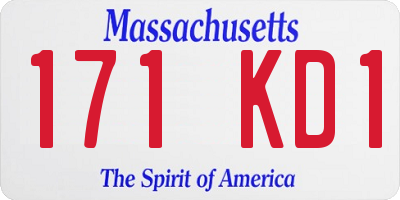 MA license plate 171KD1