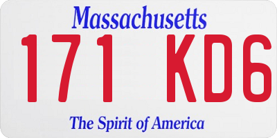 MA license plate 171KD6
