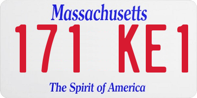 MA license plate 171KE1