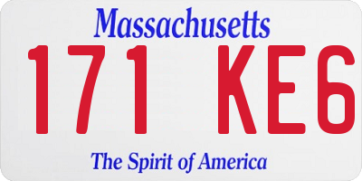 MA license plate 171KE6