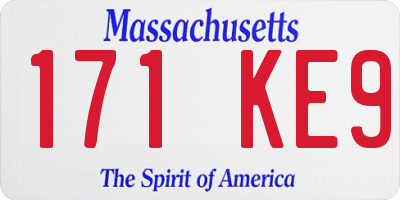 MA license plate 171KE9