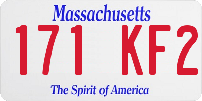 MA license plate 171KF2