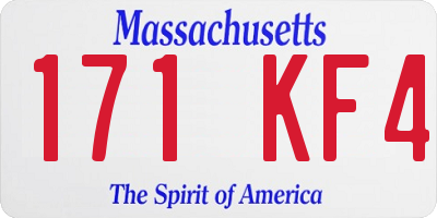 MA license plate 171KF4