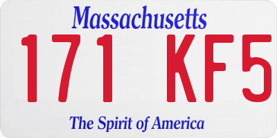 MA license plate 171KF5