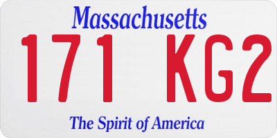 MA license plate 171KG2
