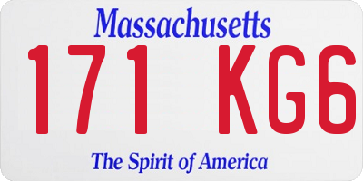 MA license plate 171KG6