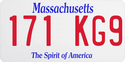 MA license plate 171KG9