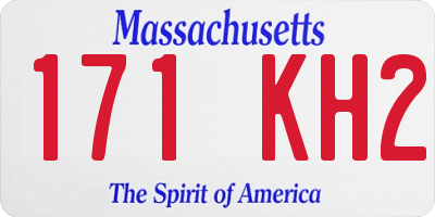 MA license plate 171KH2