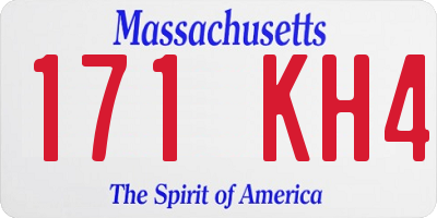 MA license plate 171KH4