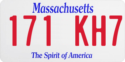 MA license plate 171KH7
